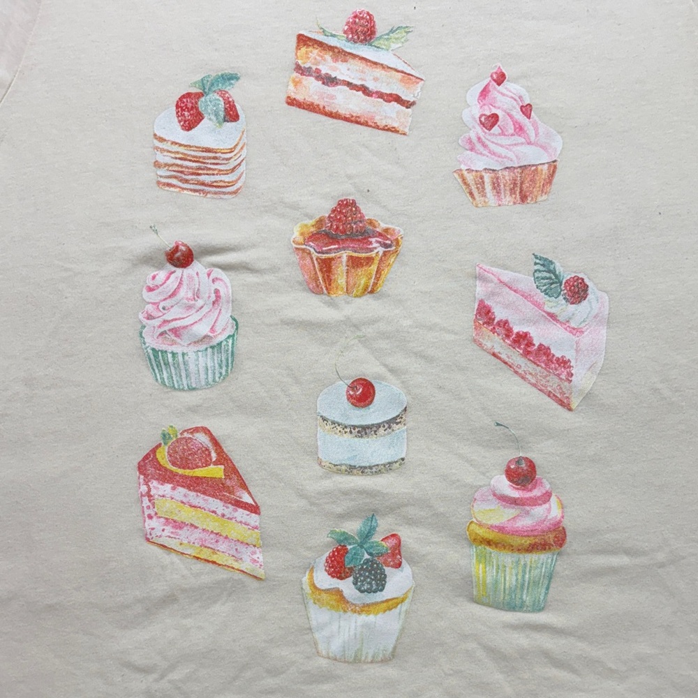Vinyl Threads Women's XL Sweet Treats Graphic T-Shirt, Cream NWT‎ - Picture 3 of 7